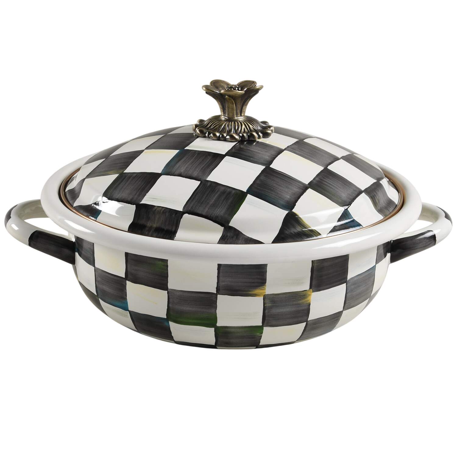 Courtly Check (Enamelware) 2.5 Qt Round Covered Casserole by MacKenzie-Childs-1