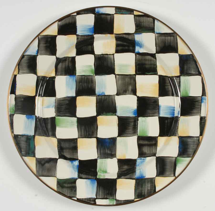 Courtly Check (Enamelware) Service Plate (Charger) by MacKenzie-Childs-1