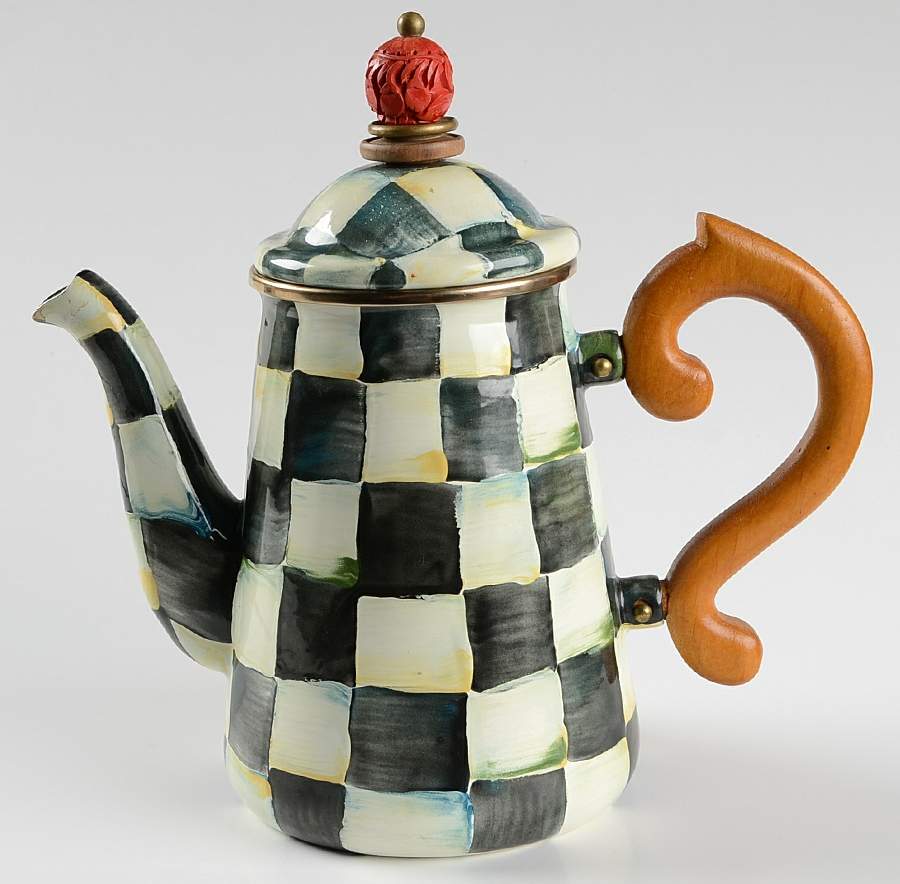 Courtly Check (Enamelware) Coffee Pot & Lid by MacKenzie-Childs-1