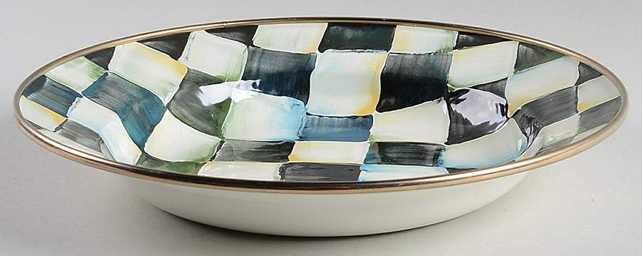 Courtly Check (Enamelware) Large Rim Soup Bowl by MacKenzie-Childs-1