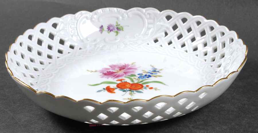 469 8" Pierced Round Bowl by Meissen (Germany)-1