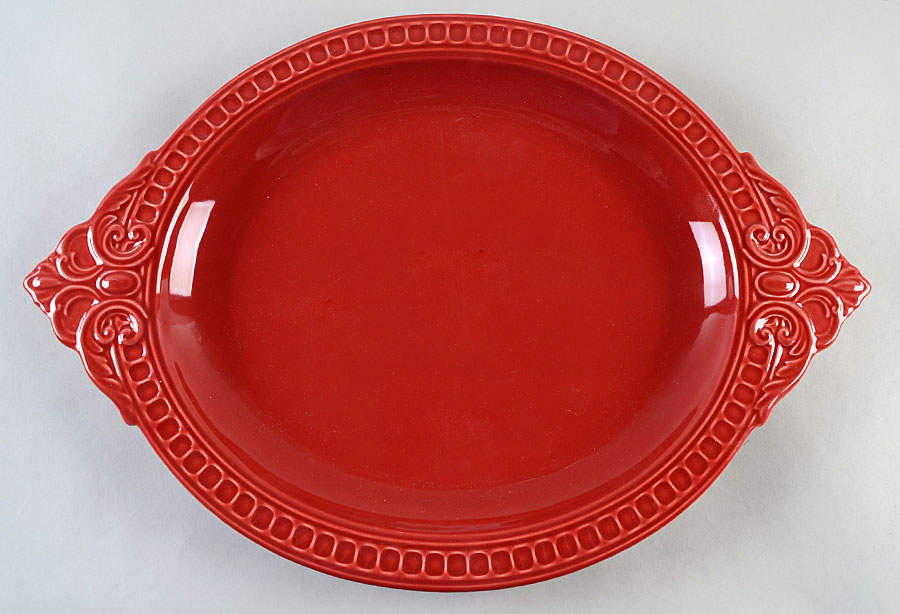 Venice Red 19" Oval Serving Platter by Matceramica-1
