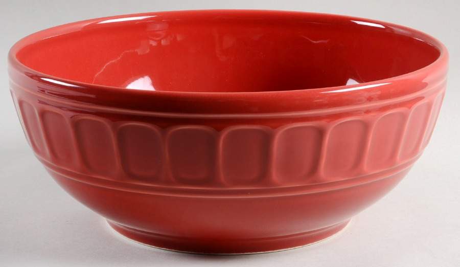Venice Red 11" Large Salad Serving Bowl by Matceramica-1