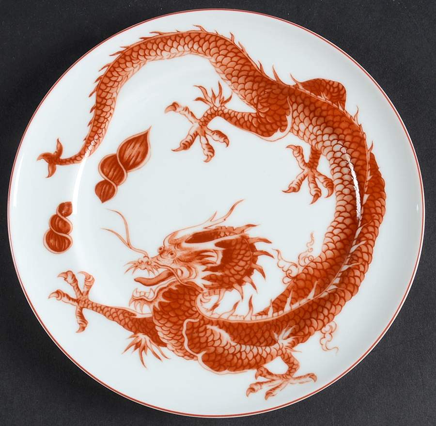 Red Dragon Bread & Butter Plate by Mottahedeh-1