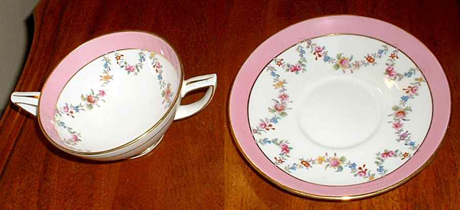 Pa7981 Footed Cream Soup Bowl & Saucer Set by Minton-1