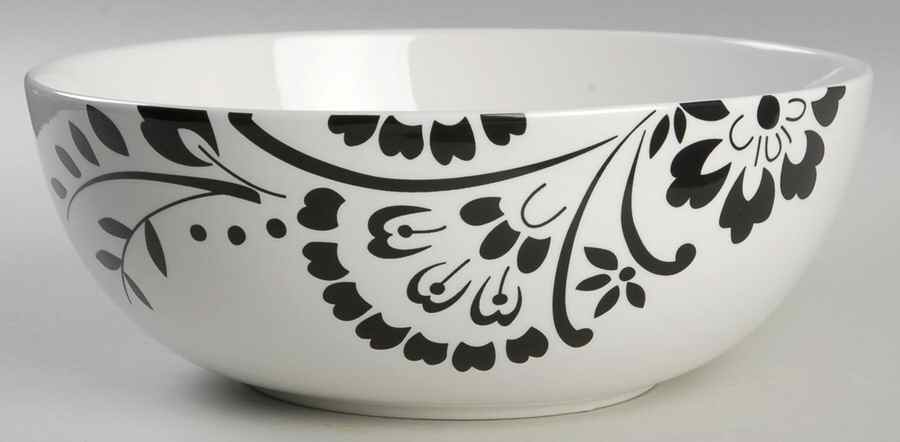 Hudson Black 9" Round Vegetable Bowl by Martha Stewart-1