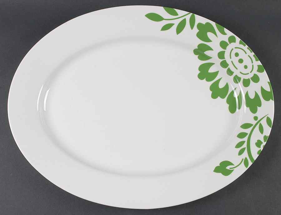Hudson Green 16" Oval Serving Platter by Martha Stewart-1