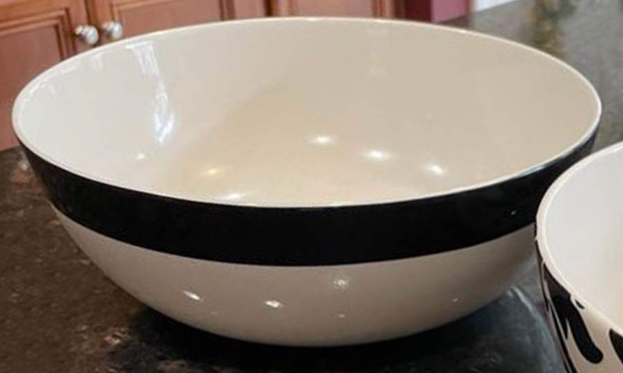 Classic Band Black 9" Round Vegetable Bowl by Martha Stewart-1