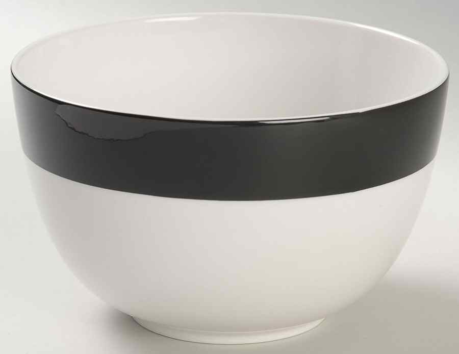 Classic Band Black Soup/Cereal Bowl by Martha Stewart-1