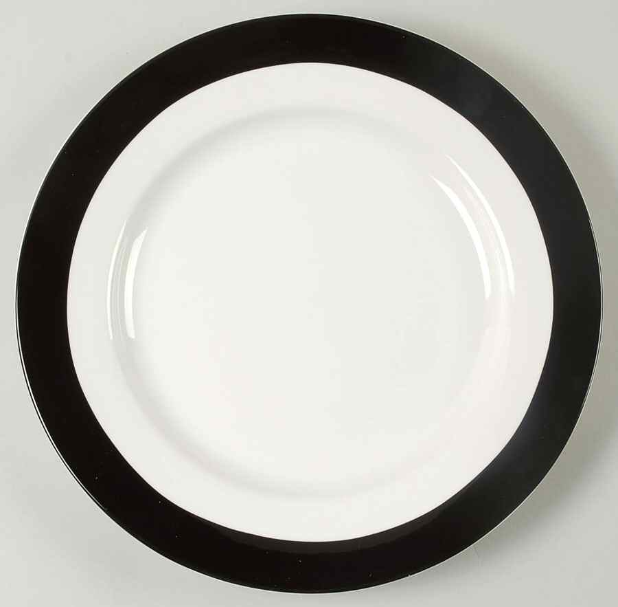 Classic Band Black Dinner Plate by Martha Stewart-1
