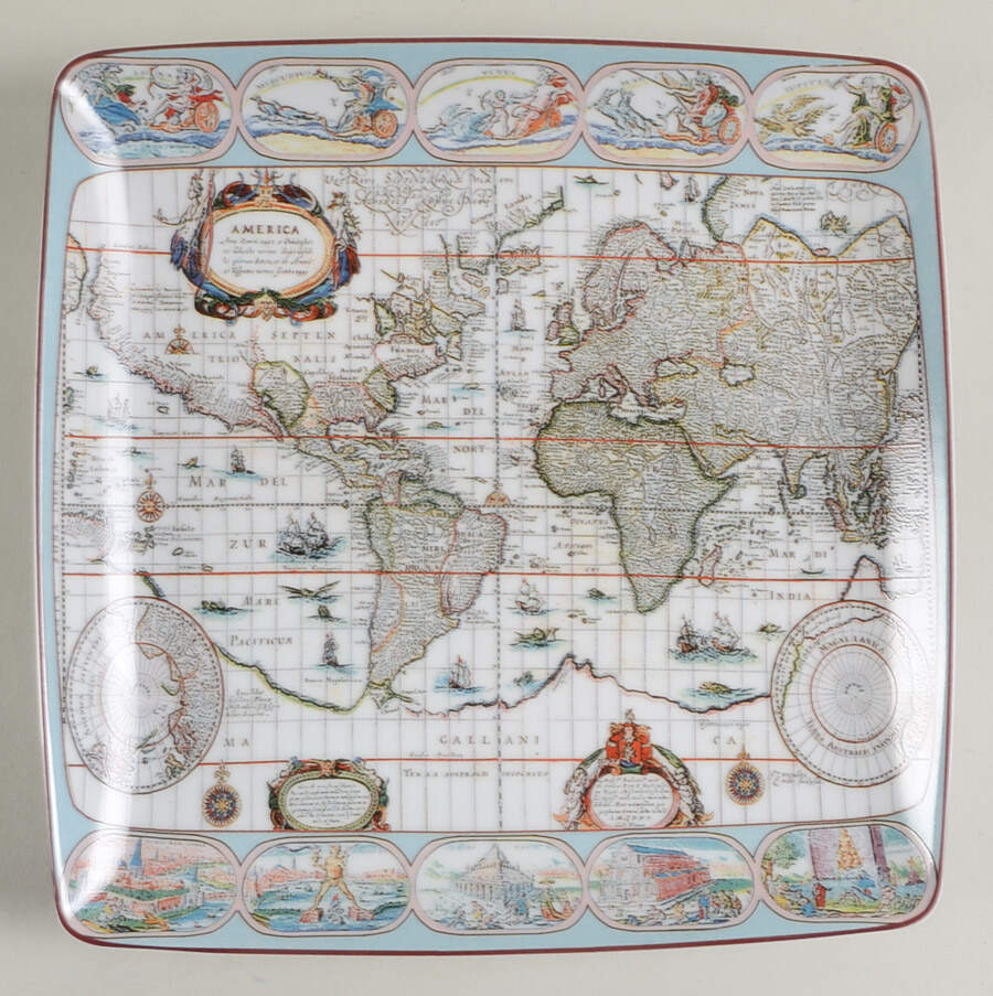 Blaeu Mercator Square Tray by Mottahedeh-1