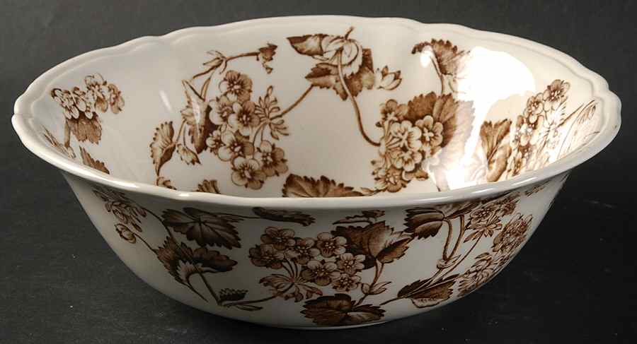 Florette Brown 7" Round Vegetable Bowl by Alfred Meakin-1