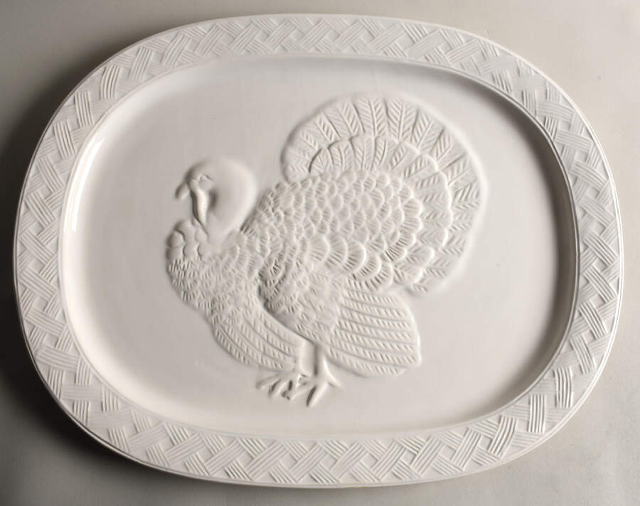 French Cupboard 18" Oval Turkey Serving Platter by Martha Stewart-1