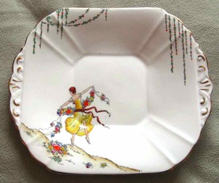 Fair Days Square Handled Cake Plate by Melba-1