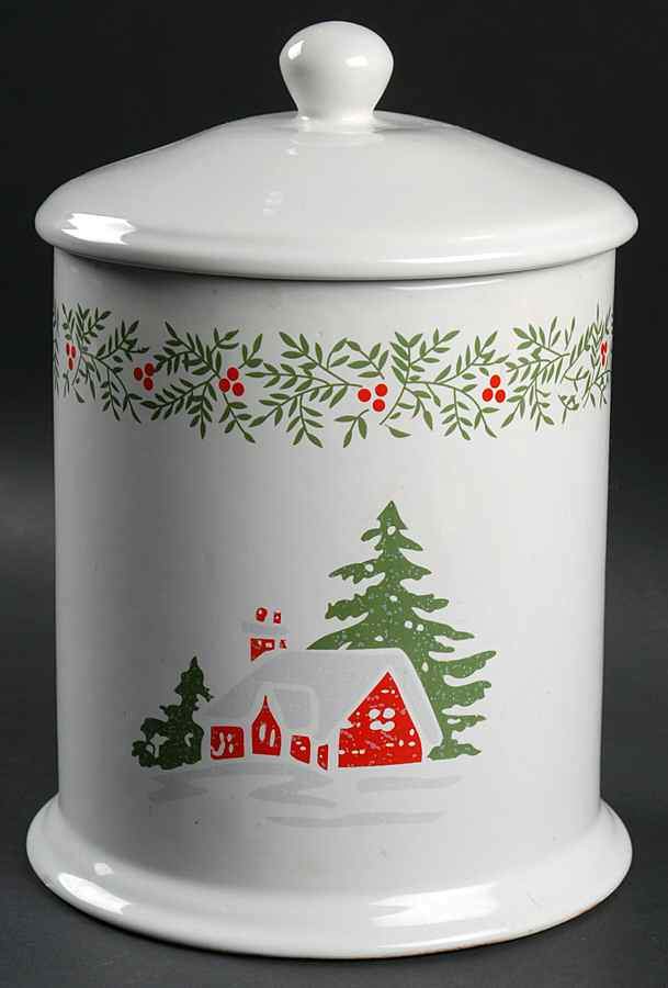 Winter Jubilee Cookie Jar & Lid by Martha Stewart-1