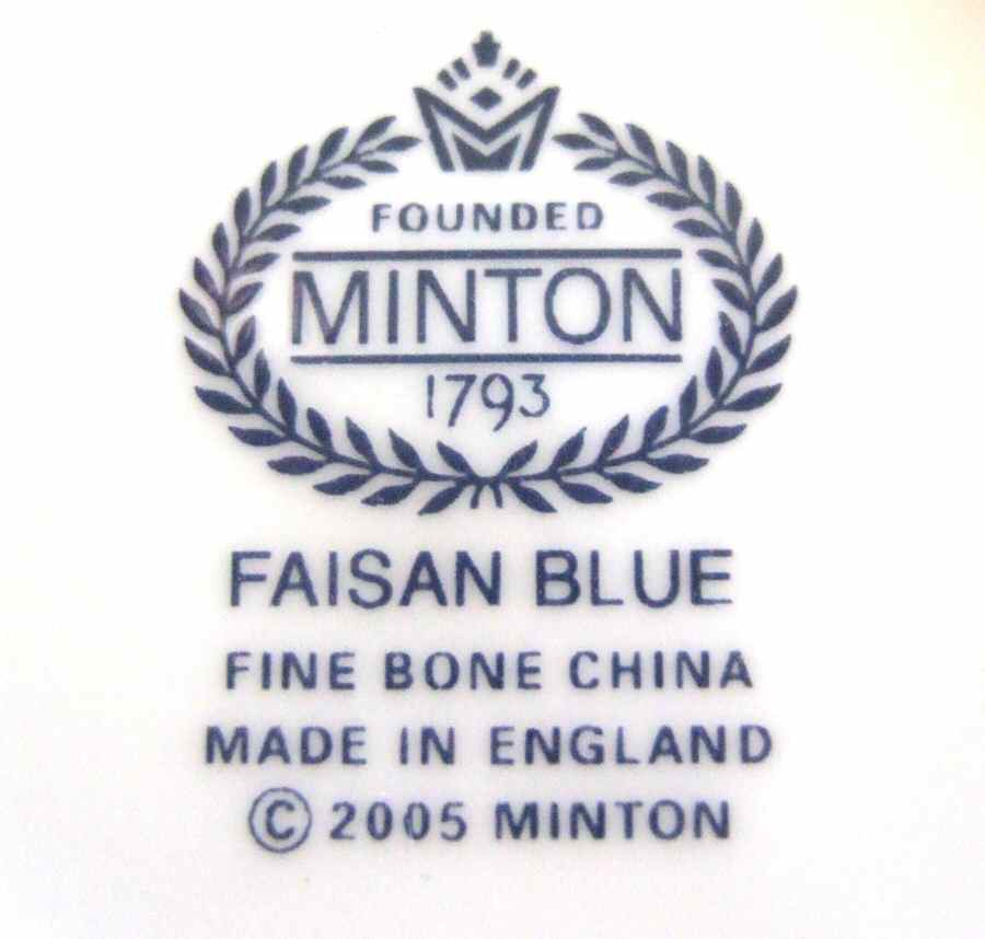 Faisan Blue Flat Cup by Minton-1