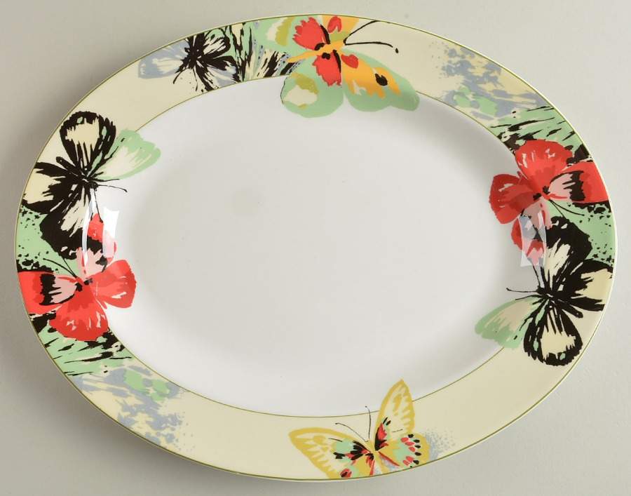 Modern Butterfly 14" Oval Serving Platter by Mikasa-1