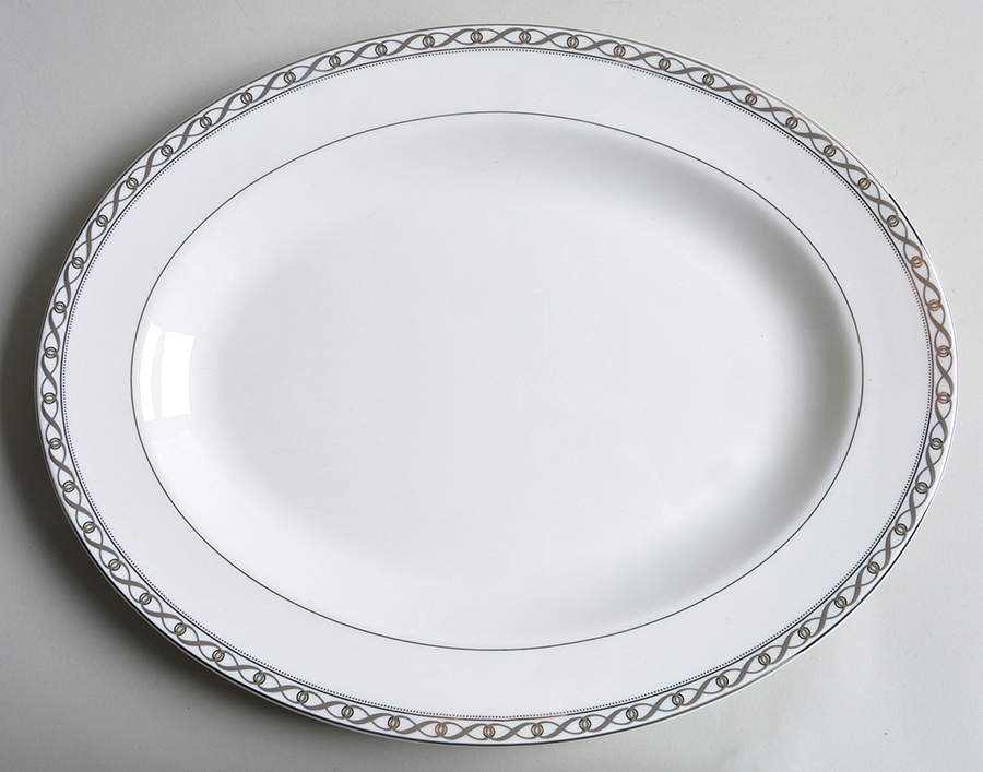 Infinity Band 14" Oval Serving Platter by Mikasa-1