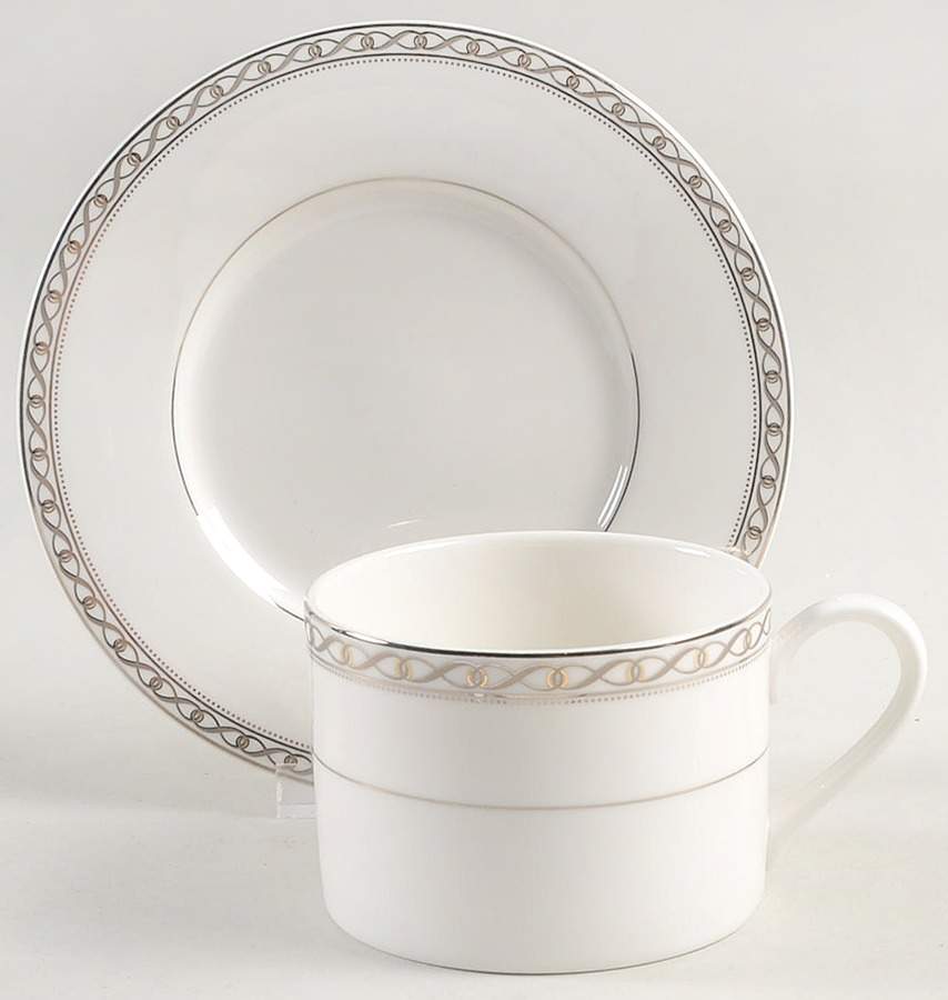 Infinity Band Flat Cup & Saucer Set by Mikasa-1