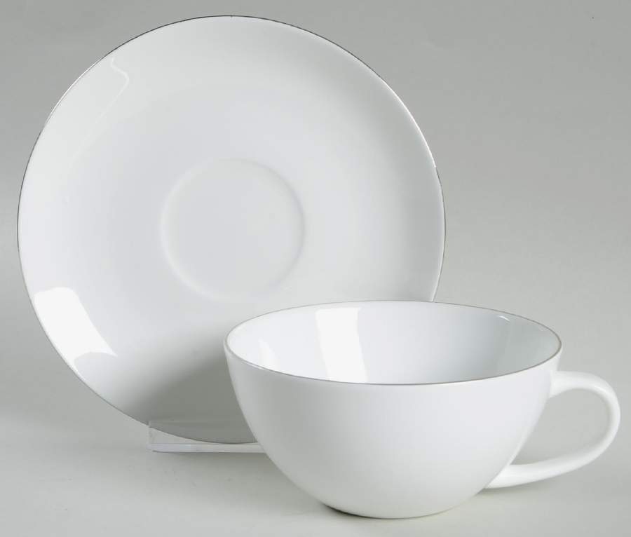 Simplicity Platinum Flat Cup & Saucer Set by Mikasa-1