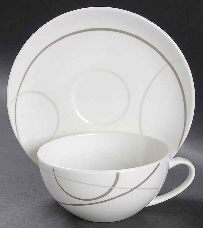 Geometric Circles Flat Cup & Saucer Set by Mikasa-1
