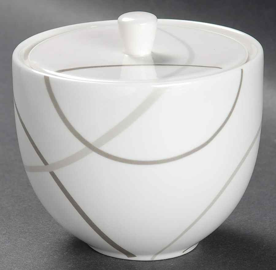 Geometric Circles Sugar Bowl & Lid by Mikasa-1