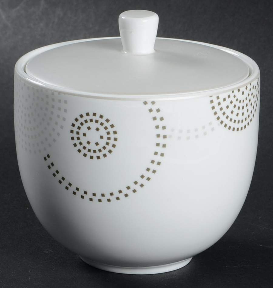 Sparkle Circles Sugar Bowl & Lid by Mikasa-1