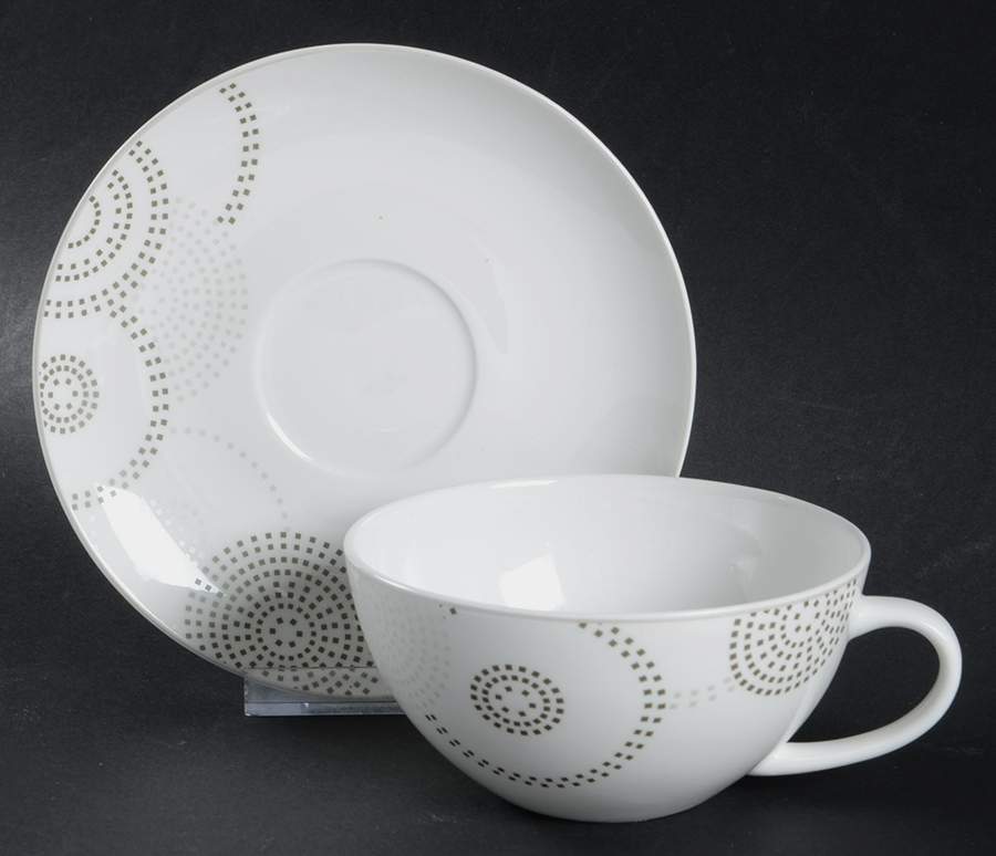 Sparkle Circles Flat Cup & Saucer Set by Mikasa-1