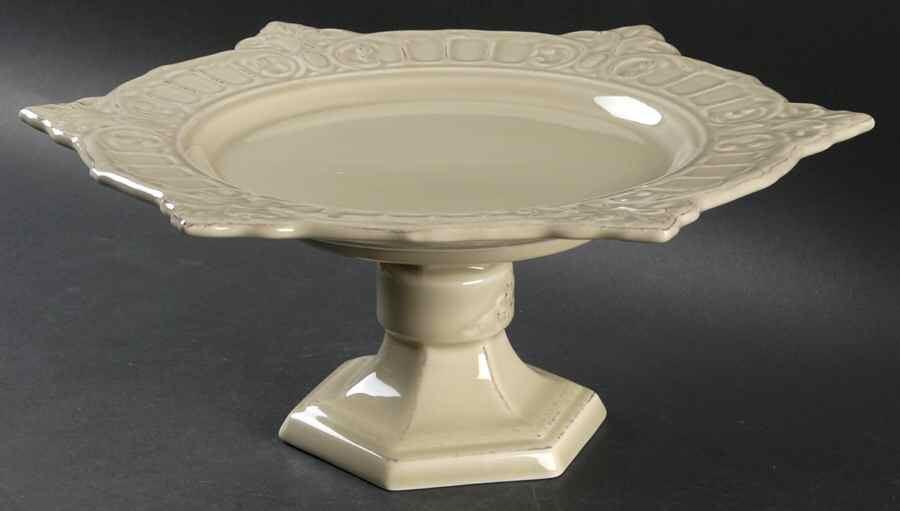 Venice Beige 13" Diameter Pedestal Cake Stand by Matceramica-1