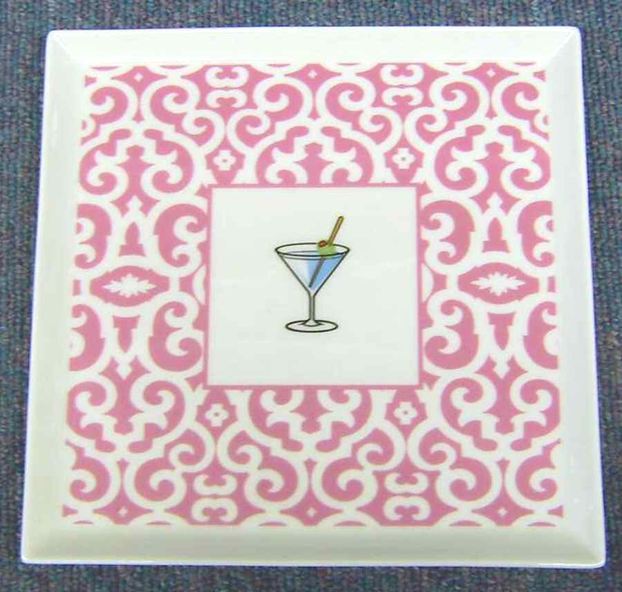 Martini Square Salad Plate by Michel Design Works-1