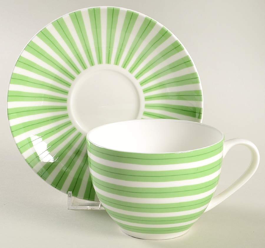 Allegro Green Flat Cup & Saucer Set by Maxwell & Williams-1
