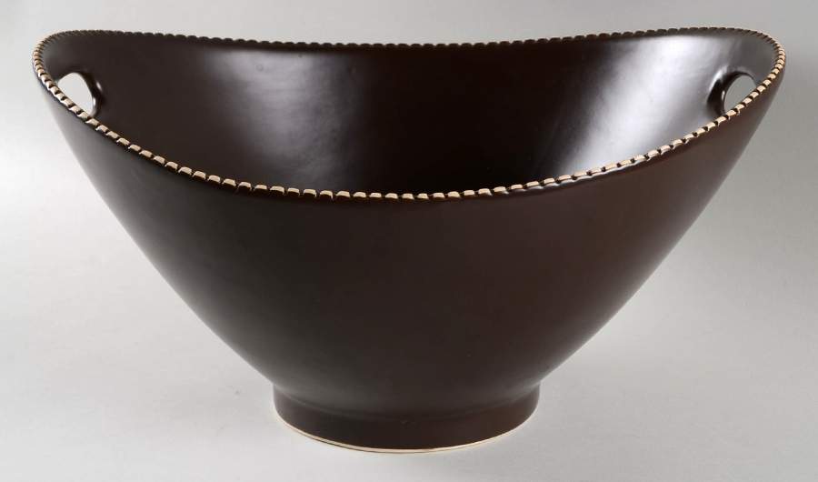 Italian Stitch 14" Oval Handled Serving Bowl by Mario Batali-1