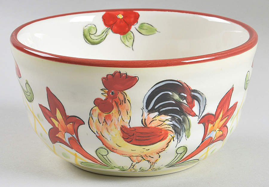 Orange Talavera Rooster Soup/Cereal Bowl by Maxcera Corp-1