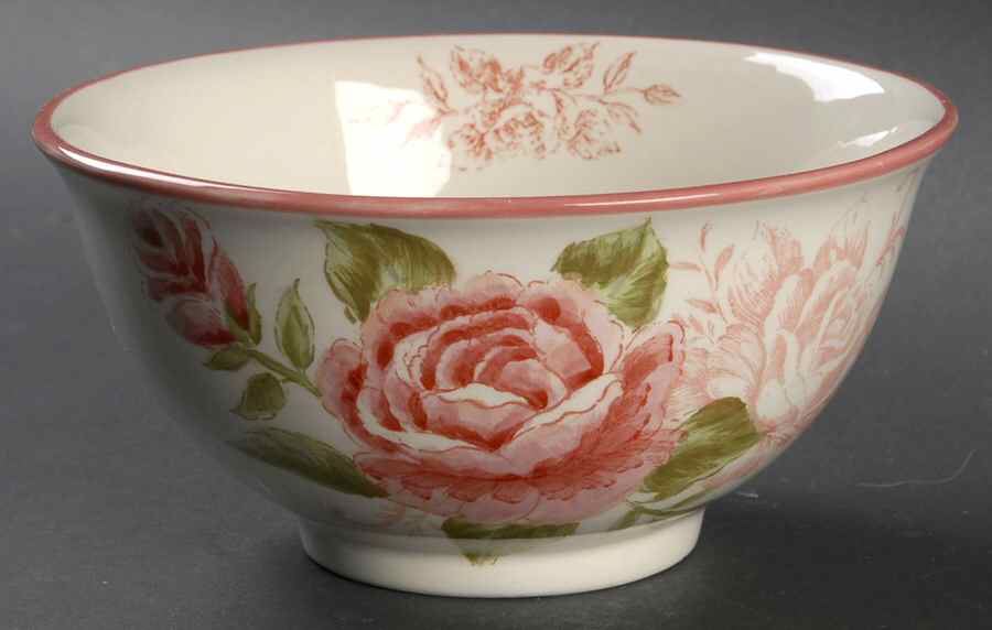 Victorian Toile Rose Soup/Cereal Bowl by Maxcera Corp-1