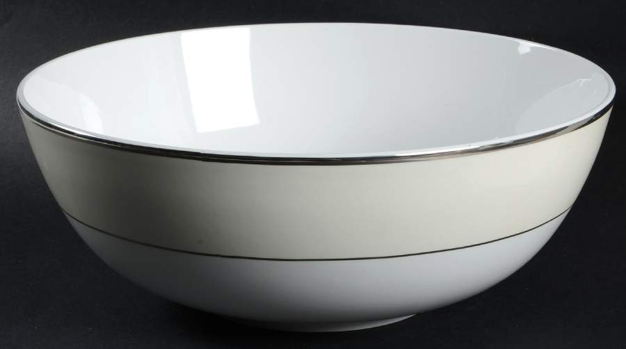 Color Studio Ivory and Platinum 9" Round Vegetable Bowl by Mikasa-1