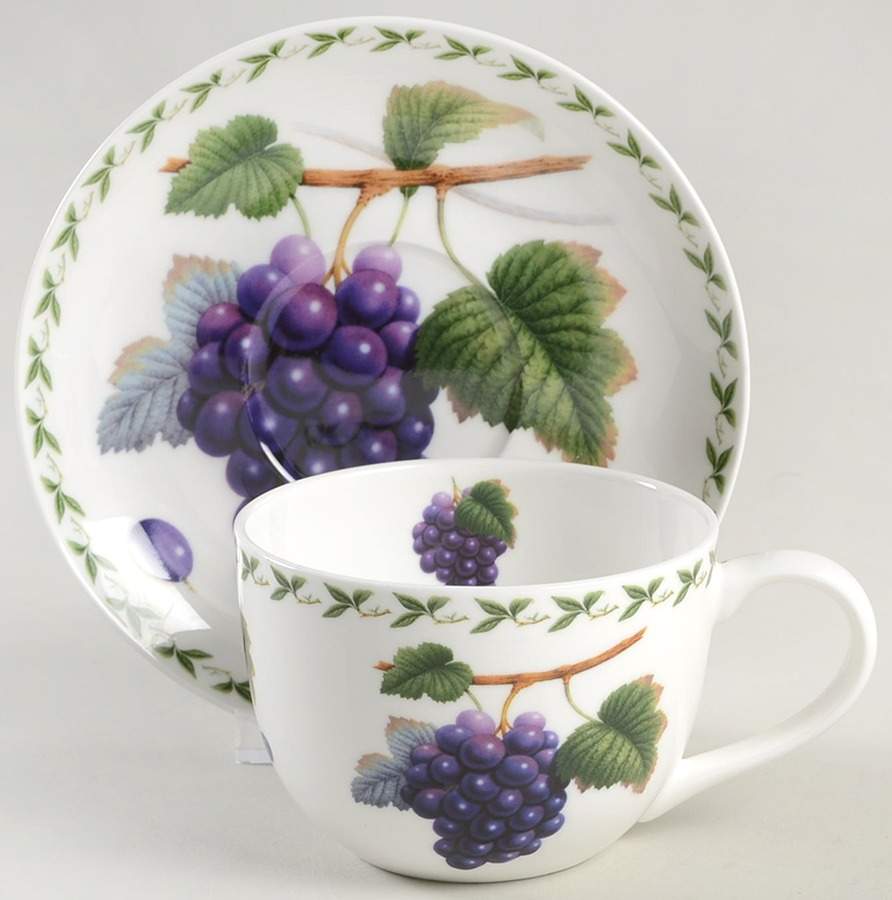 Orchard Fruits Flat Cup & Saucer Set by Maxwell & Williams-1