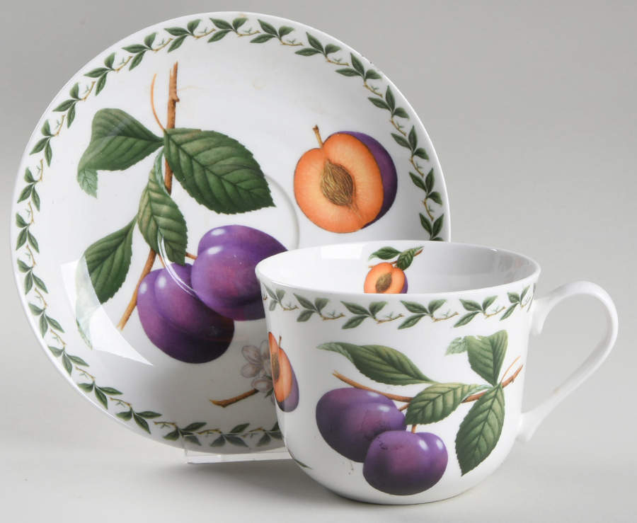 Orchard Fruits Breakfast Cup & Saucer Set by Maxwell & Williams-1