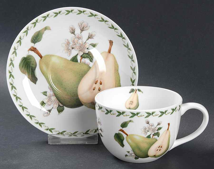 Orchard Fruits Flat Cup & Saucer Set by Maxwell & Williams-1