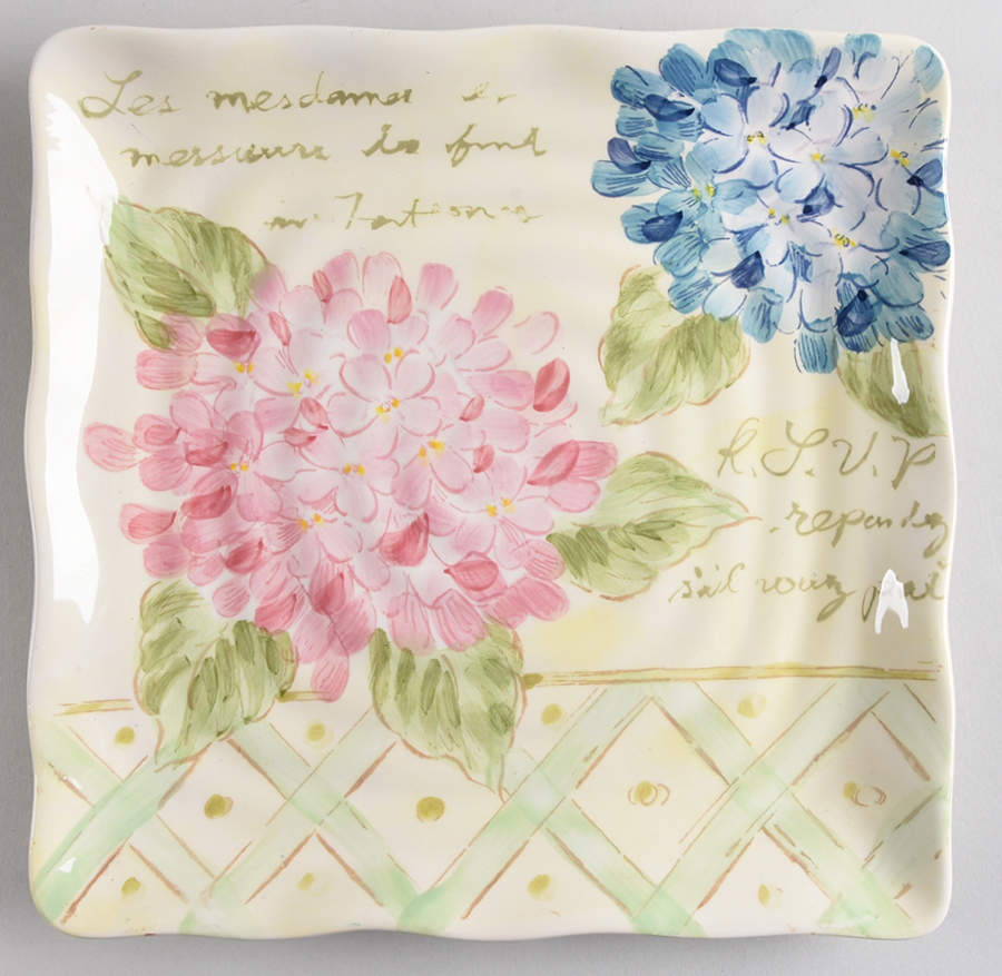 Hydrangea Mist Square Salad Plate by Maxcera Corp-1