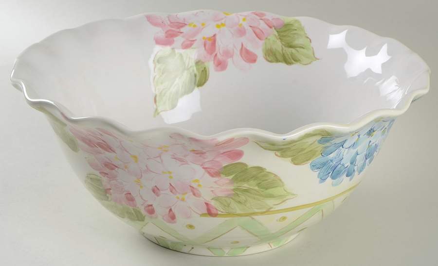 Hydrangea Mist 12" Ruffled Bowl by Maxcera Corp-1
