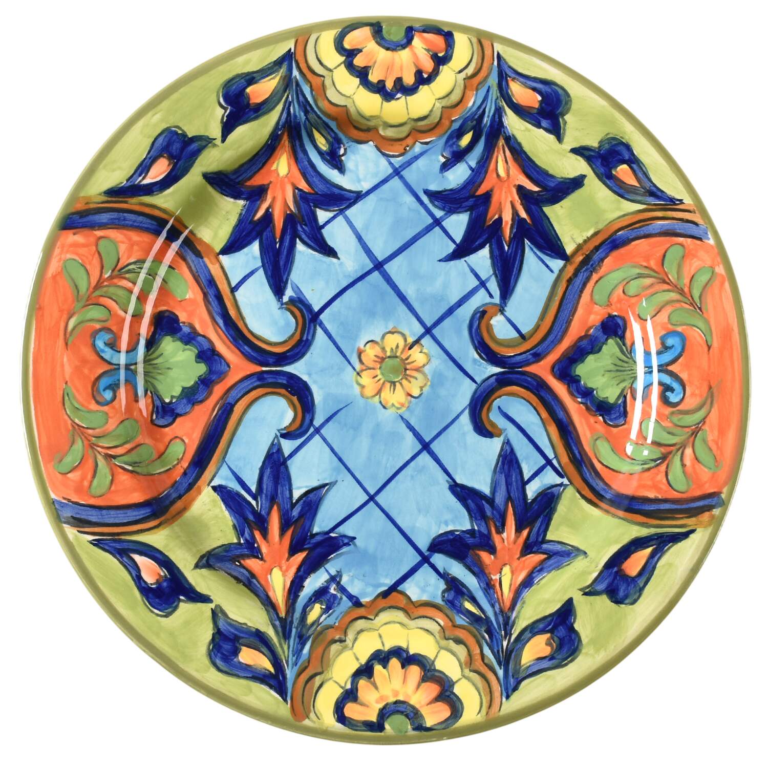 Orange Talavera Dinner Plate by Maxcera Corp-1