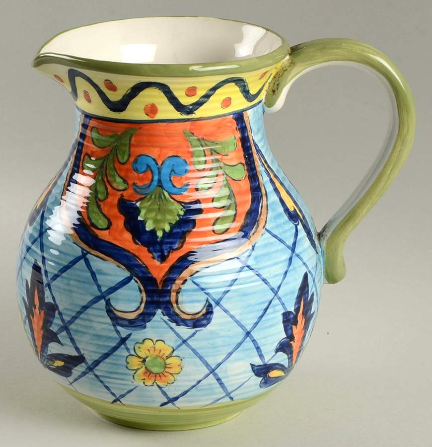 Orange Talavera 64 Oz Pitcher by Maxcera Corp-1