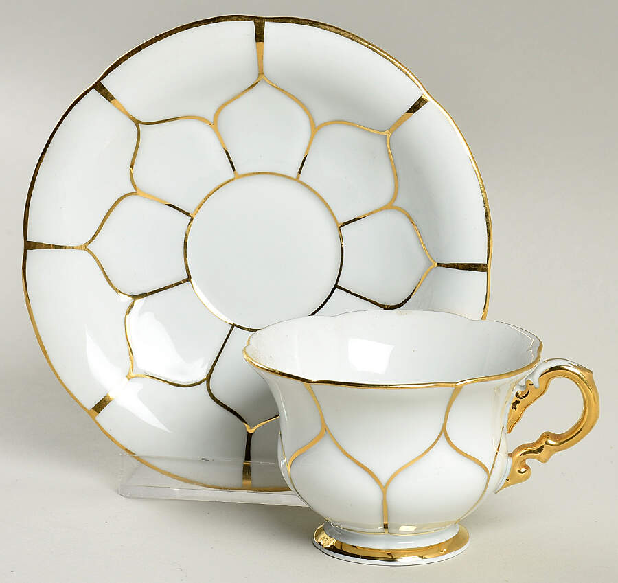373 Footed Demitasse Cup & Saucer Set by Meissen (Germany)-1