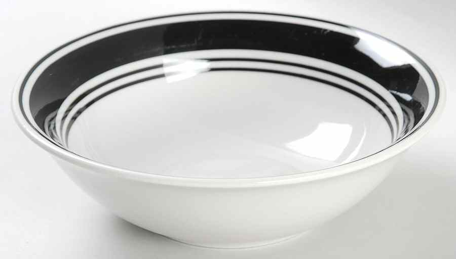Casual Banded Black Soup/Cereal Bowl by Mainstays-1