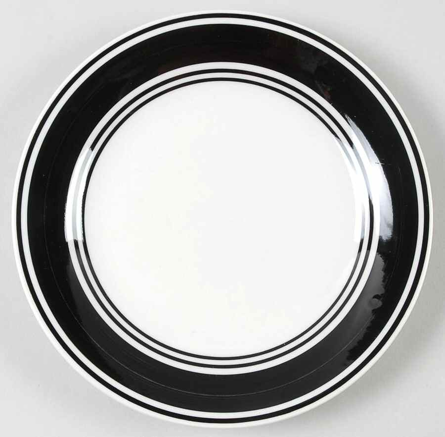 Casual Banded Black Salad Plate by Mainstays-1