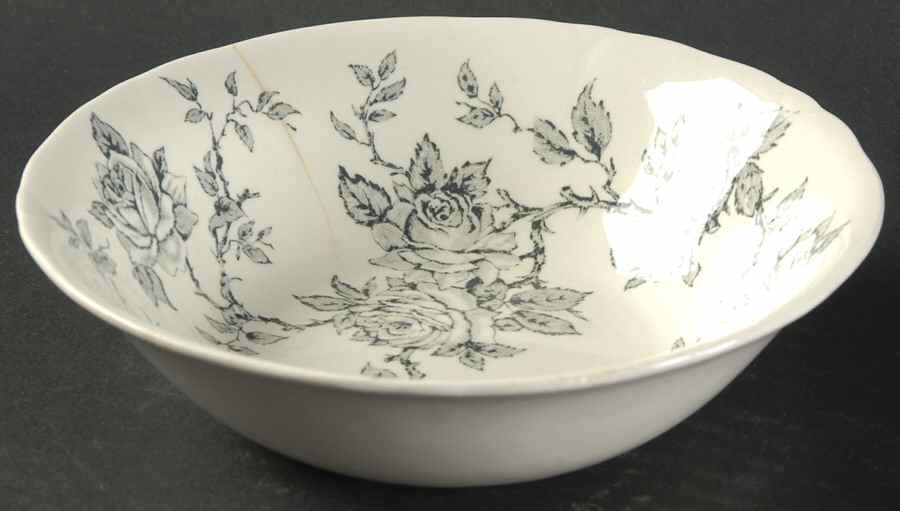Rosa Black Coupe Cereal Bowl by Alfred Meakin-1