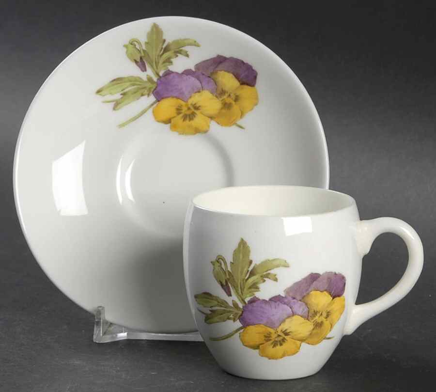 B1329 Flat Demitasse Cup & Saucer Set by Minton-1