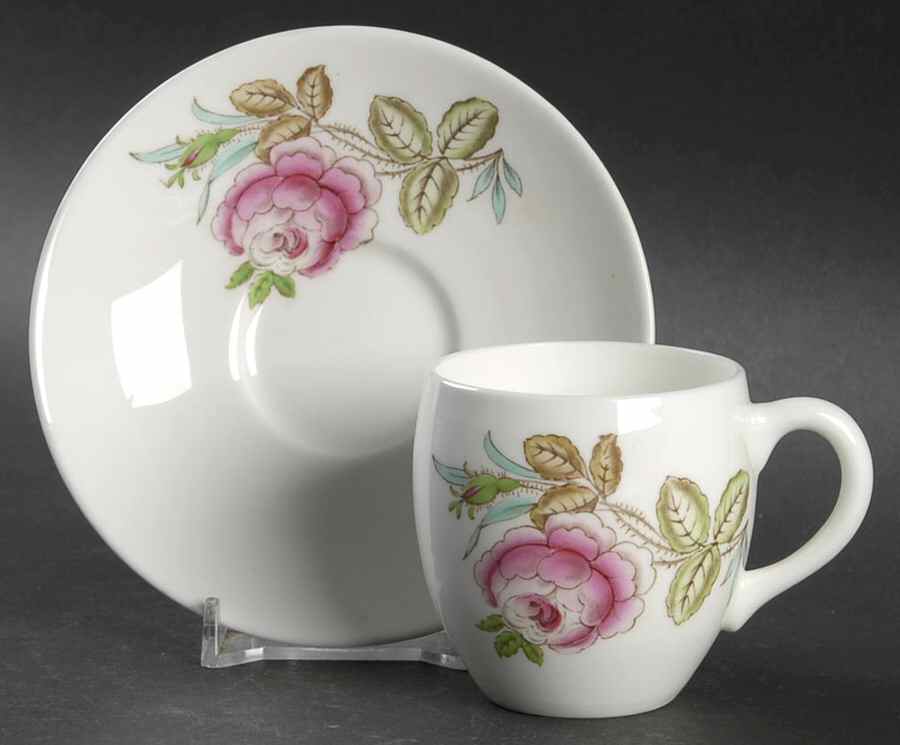 B1329 Flat Demitasse Cup & Saucer Set by Minton-1