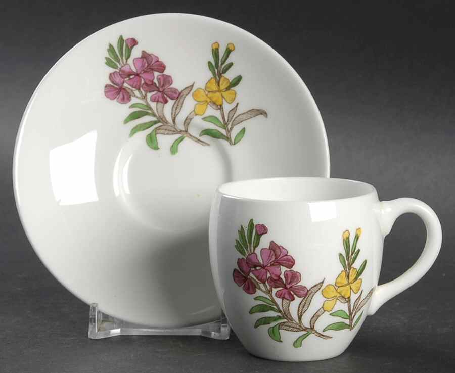 B1329 Flat Demitasse Cup & Saucer Set by Minton-1