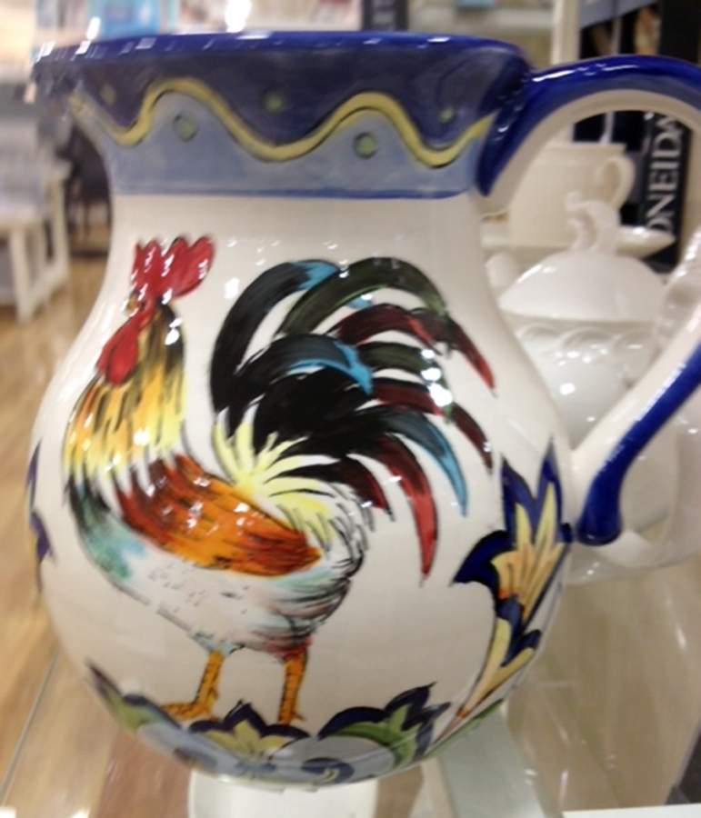 Blue Talavera Rooster Large Pitcher by Maxcera Corp-1